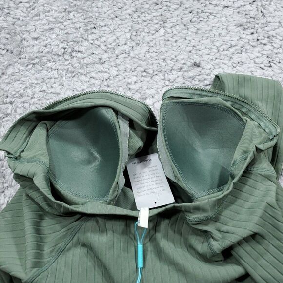 Sea Level Vesper Long Sleeve One Piece Ribbed Zip Swimsuit Size 12 Sage Green - Picture 4 of 12